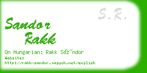 sandor rakk business card